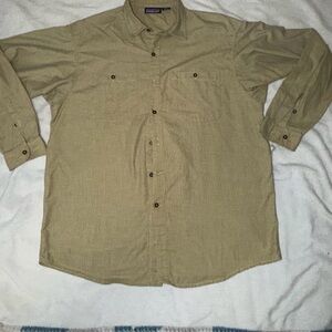 Patagonia Men's Casual Tan Button-Down Shirt